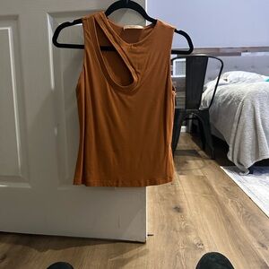 Bailey 44 asymmetrical Sleeveless Cutout Tank Top - Women's Rust